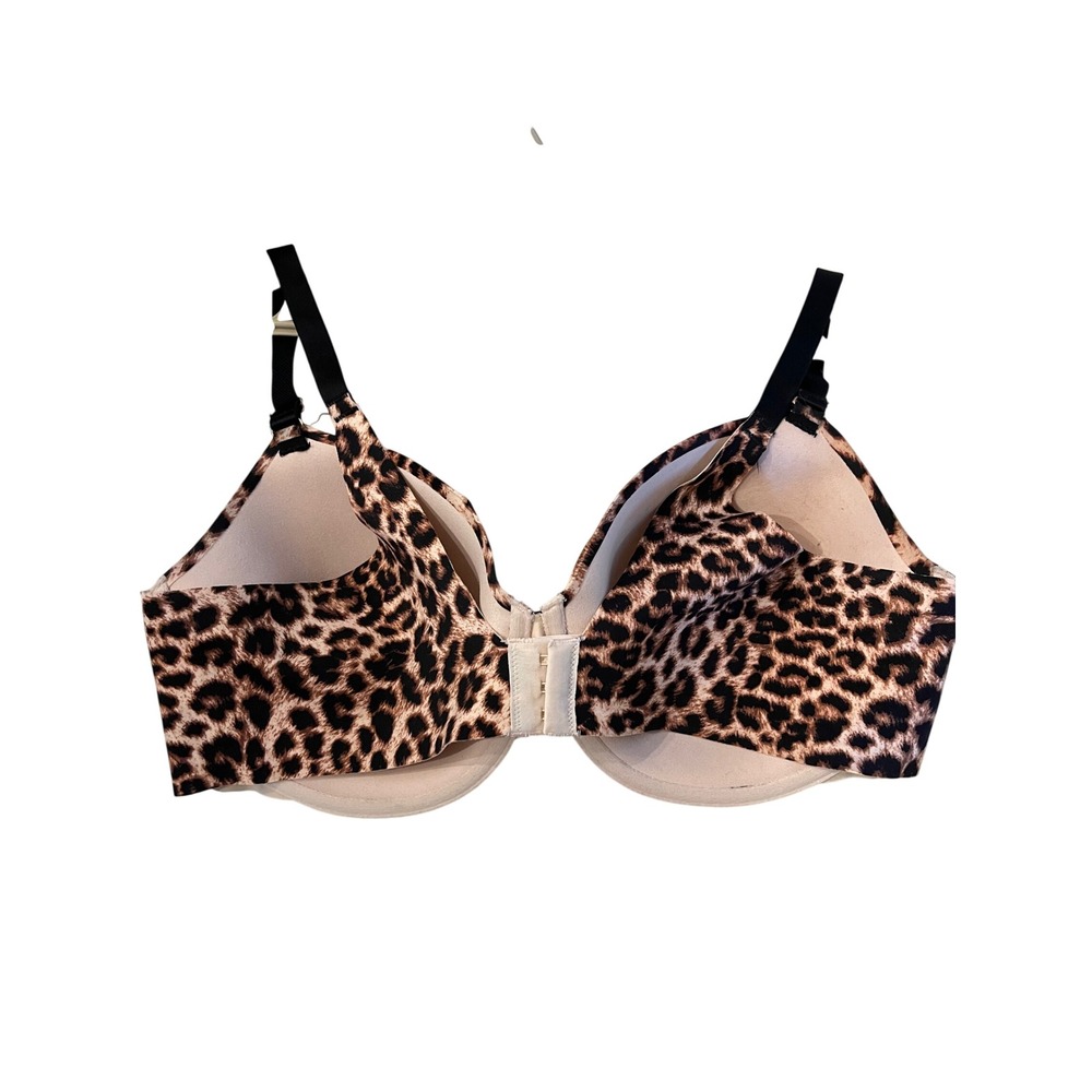 Soma Vanishing 360 Bra Women 40D Brown Leopard Print Underwire - Picture 3 of 7